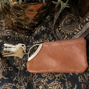 Vintage Prune leather coin purse